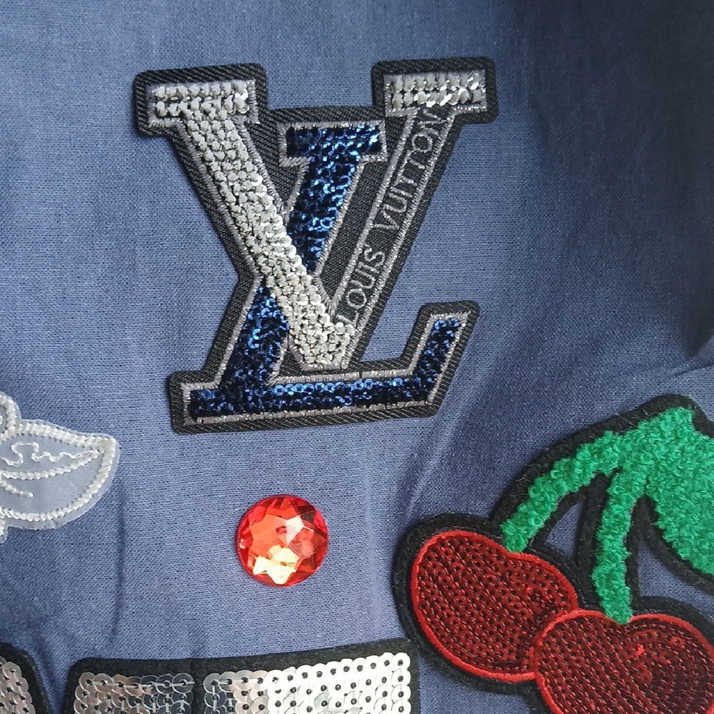 Blue Denim Tote with Playful Patches - Picture 8 of 11